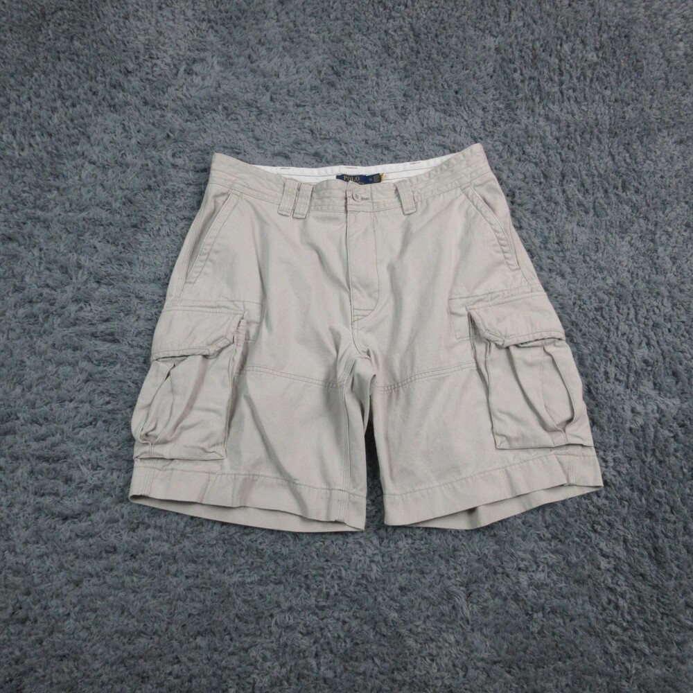 Polo Ralph Lauren Shorts Mens 36 Khaki Cargo Classic Polo Chino Pockets 34x10*